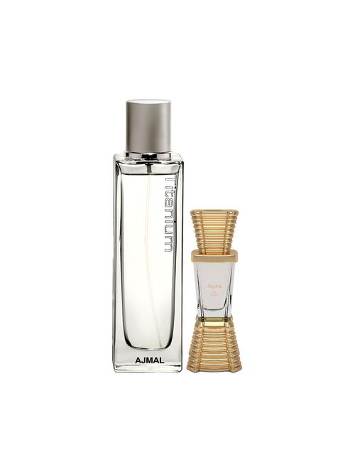 ajmal titanium edp spicy 100ml for men and aura concentrated oil alcohol-free attar 10ml for unisex + 2 parfum testers free - 17149992 - Very Small Image - 1