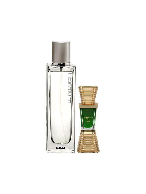 ajmal titanium edp 100ml for men and majmua cp alcohol-free attar 10ml for unisex + 2 parfum testers free - 17150023 - Very Small Image - 1
