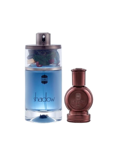 ajmal shadow him edp 75ml for men and tempest concentrated oil alcohol-free attar 12ml for unisex + 2 parfum testers free - 17150071 - Very Small Image - 1