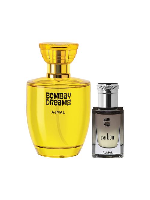 ajmal bombay dreams edp 100ml for women and carbon concentrated oil alcohol-free attar 10ml for men + 2 parfum testers free - 17150078 - Very Small Image - 1
