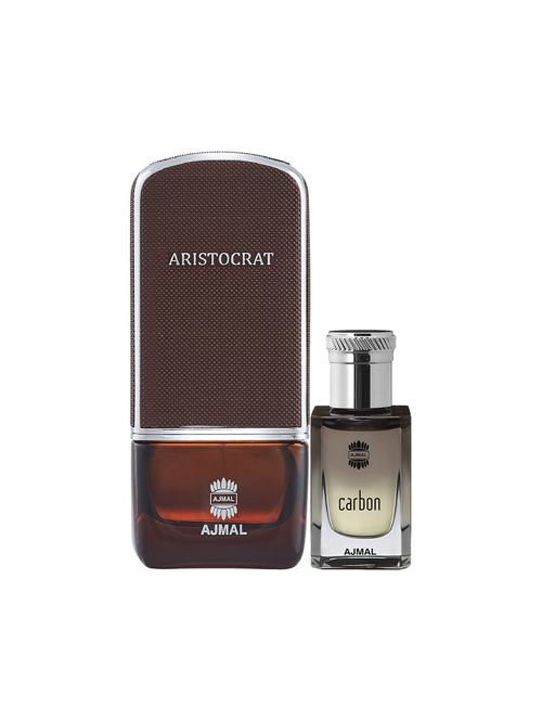 ajmal aristocrat edp 75ml for men and carbon concentrated oil spicy alcohol-free attar 10ml for men + 2 parfum testers free - 17150087 - Very Small Image - 1