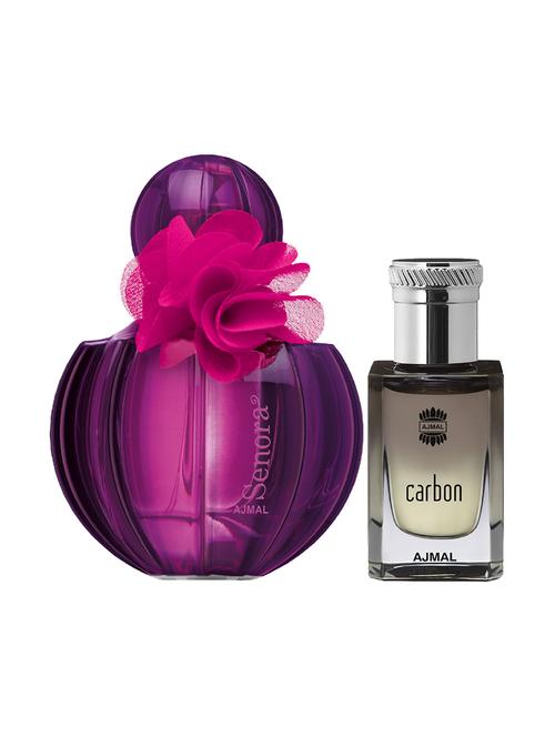 ajmal senora edp 75ml for women and carbon concentrated oil alcohol-free attar 10ml for men + 2 parfum testers free - 17150095 - Very Small Image - 1