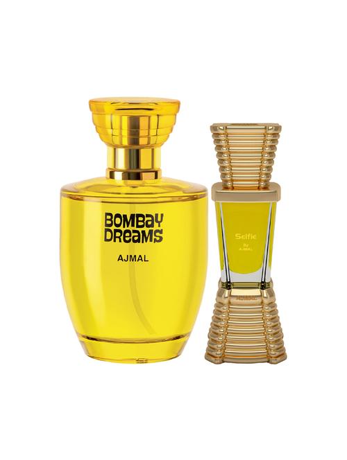 ajmal bombay dreams edp 100ml for women and selfie concentrated oil alcohol-free attar 10ml for men + 2 parfum testers free - 17150140 - Very Small Image - 1
