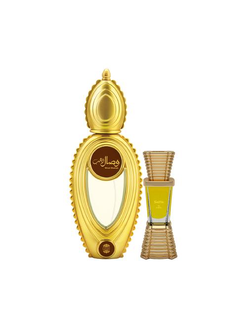 ajmal wisal dhahab edp 50ml for men and selfie concentrated oil alcohol-free attar 10ml for men + 2 parfum testers free - 17150147 - Very Small Image - 1