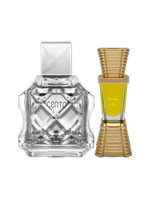 ajmal cento edp 100ml for men and selfie concentrated oil alcohol-free attar 10ml for men + 2 parfum testers free - 17150151 - Very Small Image - 1