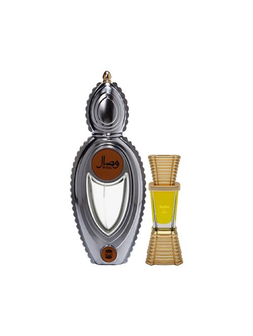 ajmal wisal edp musky 50ml for women and selfie concentrated oil alcohol-free attar 10ml for men + 2 parfum testers free - 17150159 - Very Small Image - 1