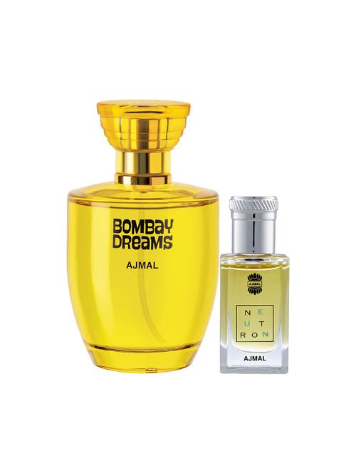 ajmal bombay dreams edp 100ml for women and neutron concentrated oil alcohol-free attar 10ml for men + 2 parfum testers free - 17150171 - Very Small Image - 1