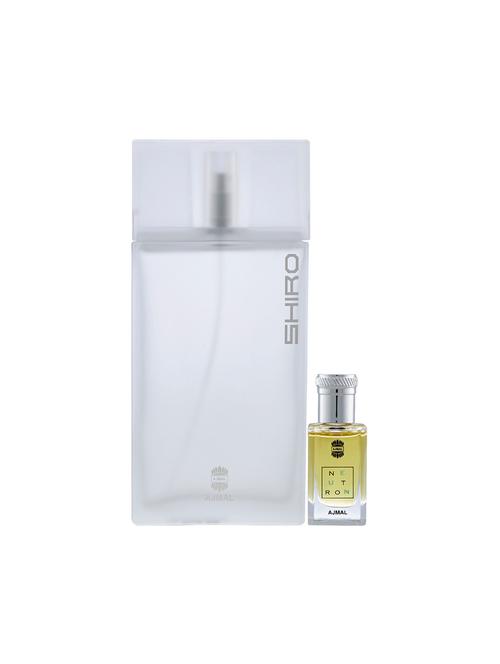 ajmal shiro edp spicy 90ml for men and neutron concentrated oil alcohol-free attar 10ml for men + 2 parfum testers free - 17150198 - Very Small Image - 1