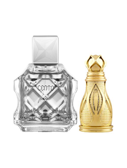 ajmal cento edp 100ml for men and khofooq concentrated oil oudhy alcohol-free attar 18ml for unisex + 2 parfum testers free - 17150244 - Very Small Image - 1
