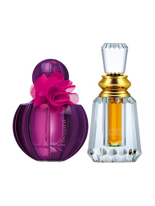 ajmal senora edp 75ml for women and oudh mukhallat cp oudhy alcohol-free attar 6ml for unisex + 2 parfum testers free - 17150281 - Very Small Image - 1
