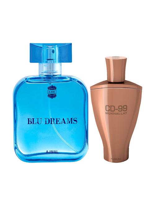 ajmal blu dreams edp citurs 100ml for men and cd 99 mukhallat cp alcohol-free attar 14ml for unisex + 2 parfum testers free - 17150293 - Very Small Image - 1
