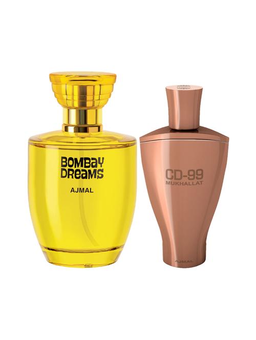 ajmal bombay dreams edp 100ml for women and cd 99 mukhallat cp alcohol-free attar 14ml for unisex + 2 parfum testers free - 17150295 - Very Small Image - 1