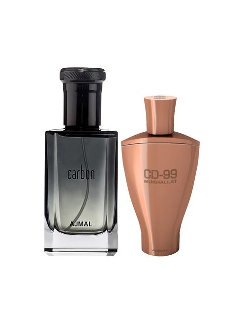 ajmal carbon edp 100ml for men and cd 99 mukhallat cp alcohol-free attar 14ml for unisex + 2 parfum testers free - 17150296 - Very Small Image - 1