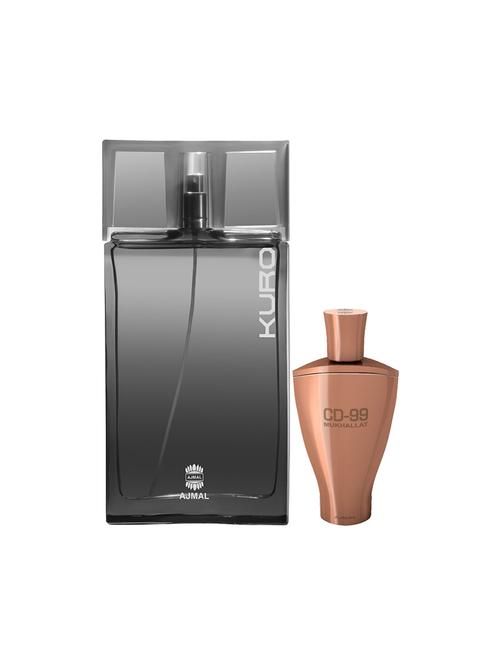 ajmal kuro edp 90ml for men and cd 99 mukhallat cp alcohol-free attar 14ml for unisex + 2 parfum testers free - 17150310 - Very Small Image - 1
