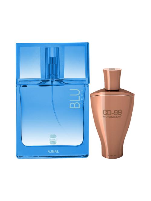 ajmal blu femme edp 50ml for women and cd 99 mukhallat cp alcohol-free attar 14ml for unisex + 2 parfum testers free - 17150317 - Very Small Image - 1