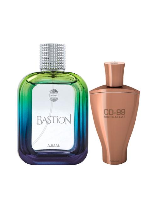 ajmal bastion edp 100ml for men and cd 99 mukhallat cp alcohol-free attar 14ml for unisex + 2 parfum testers free - 17150321 - Very Small Image - 1