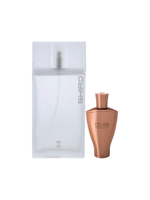 ajmal shiro edp 90ml for men and cd 99 mukhallat cp alcohol-free attar 14ml for unisex + 2 parfum testers free - 17150322 - Very Small Image - 1