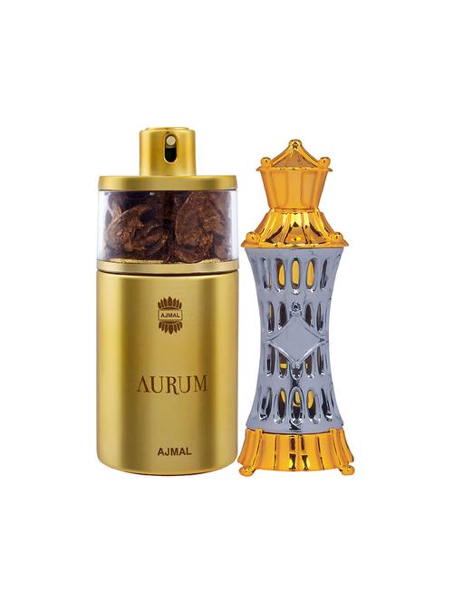 ajmal aurum edp 75ml for women and mizyaan cp musky alcohol-free attar 14ml for unisex + 2 parfum testers free - 17150323 - Very Small Image - 1