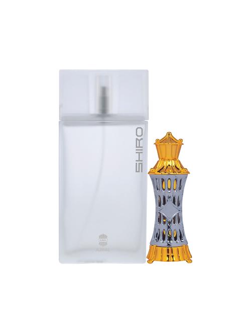 ajmal shiro edp 90ml for men and mizyaan cp musky alcohol-free attar 14ml for unisex + 2 parfum testers free - 17150353 - Very Small Image - 1