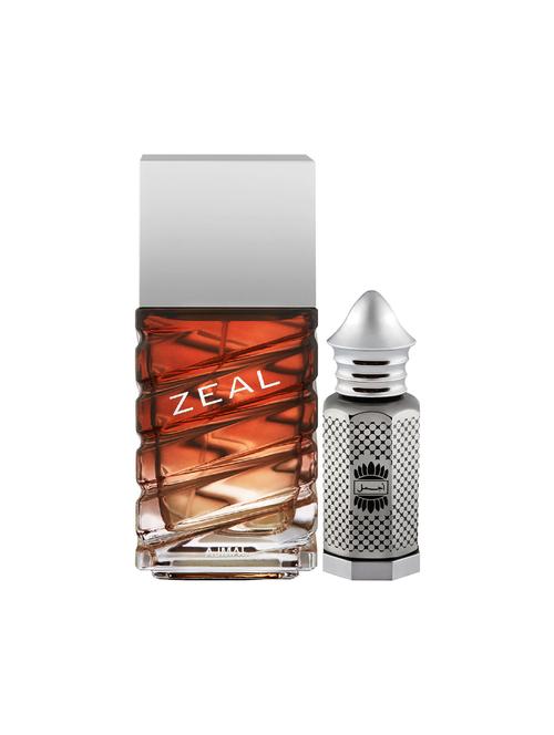 ajmal zeal edp 100ml for men and asher concentrated oil oriental alcohol-free attar 12ml for unisex + 2 parfum testers free - 17150377 - Very Small Image - 1