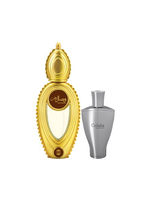 ajmal wisal dhahab edp 50ml for men and colaba mukhallat cp alcohol-free attar 14ml for unisex + 2 parfum testers free - 17150395 - Very Small Image - 1