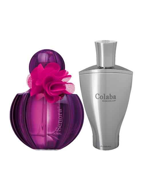 ajmal senora edp 75ml for women and colaba mukhallat cp alcohol-free attar 14ml for unisex + 2 parfum testers free - 17150405 - Very Small Image - 1