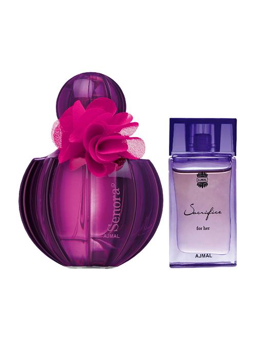 ajmal senora edp 75ml for women and sacrifice for her cp musky alcohol-free attar 10ml for women + 2 parfum testers free - 17150436 - Very Small Image - 1