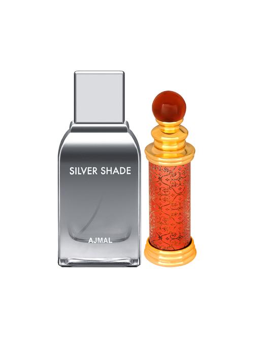 ajmal silver shade edp 100ml for men and classic oud cp oudh alcohol-free attar 10ml for unisex + 2 parfum testers free - 17150455 - Very Small Image - 1