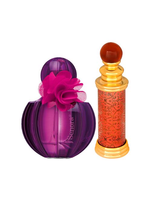 ajmal senora edp 75ml for women and classic oud cp oudh alcohol-free attar 10ml for unisex + 2 parfum testers free - 17150467 - Very Small Image - 1
