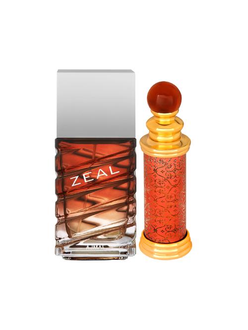 ajmal zeal edp 100ml for men and classic oud concentrated oil oudh alcohol-free attar 10ml for unisex + 2 parfum testers free - 17150470 - Very Small Image - 1