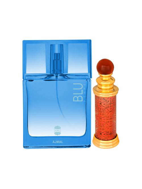 ajmal blu femme edp 50ml for women and classic oud cp oudh alcohol-free attar 10ml for unisex + 2 parfum testers free - 17150472 - Very Small Image - 1