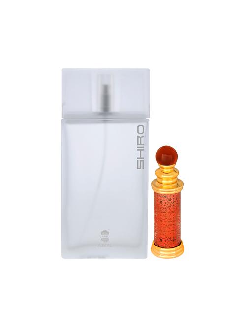 ajmal shiro edp 90ml for men and classic oud concentrated oil oudh alcohol-free attar 10ml for unisex + 2 parfum testers free - 17150477 - Very Small Image - 1