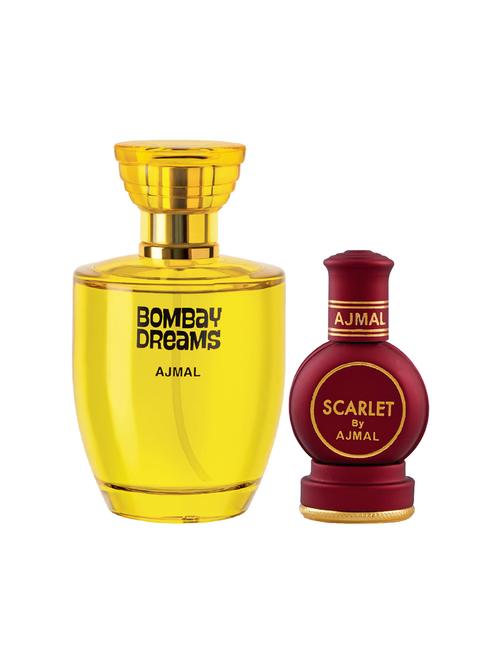 ajmal bombay dreams edp 100ml for women and scarlet cp alcohol-free attar 12ml for unisex + 2 parfum testers free - 17150481 - Very Small Image - 1