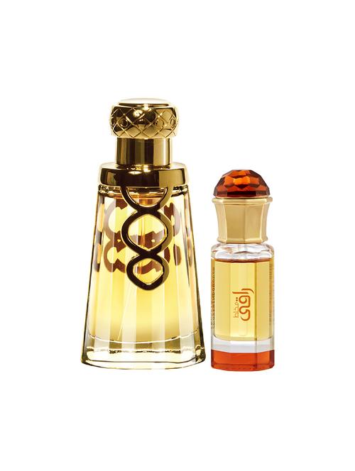 ajmal khallab edp oudh 50ml for unisex and mukhallat raaqi cp alcohol-free attar 10ml for unisex + 2 parfum testers free - 17150533 - Very Small Image - 1
