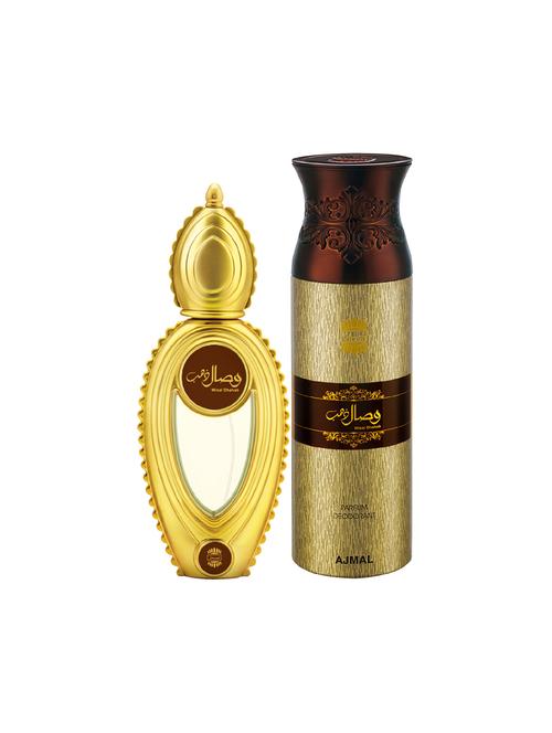 ajmal wisal dhahab edp perfume 50ml for men and wisal dhahab deodorant 200ml for men+ 2 parfum testers free - 17150615 - Very Small Image - 1