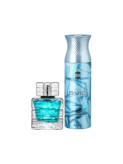 ajmal avid edp aquatic woody perfume 75ml for men and avid homme deodorant aquatic woody 200ml for men+ 2 parfum testers free - 17150648 - Very Small Image - 1