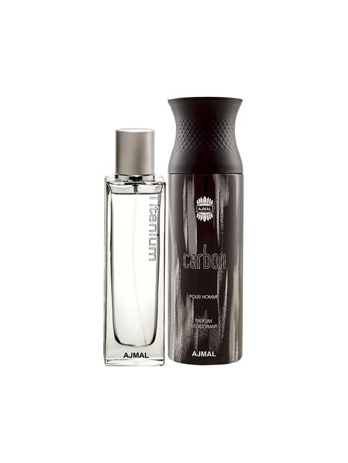 ajmal titanium edp spicy perfume 100ml for men and carbon homme deodorant spicy 200ml for men+ 2 parfum testers free - 17150715 - Very Small Image - 1