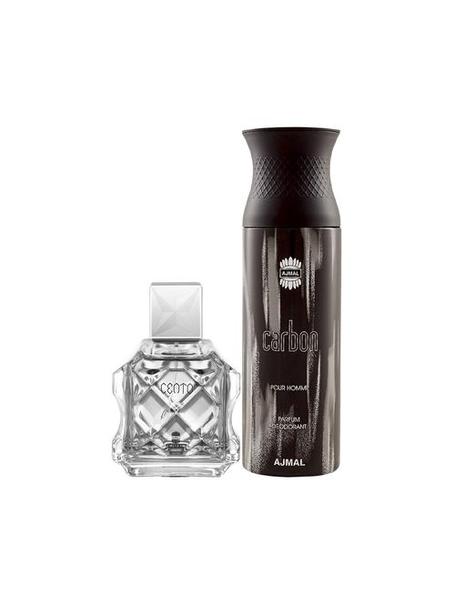 ajmal cento edp aromatic perfume 100ml for men and carbon homme deodorant spicy 200ml for men+ 2 parfum testers free - 17150720 - Very Small Image - 1