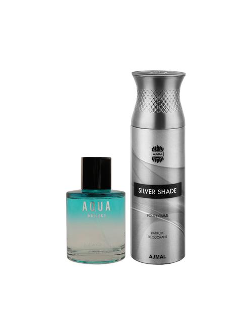 maryaj aqua brooke edp 100ml for women and ajmal silver shade homme deodorant 200ml for men + 2 parfum testers free - 17150770 - Very Small Image - 1