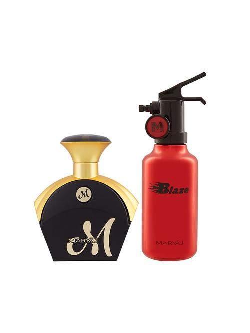 maryaj m for her edp perfume 90ml for women and maryaj blaze edp aromatic perfume 100ml for men + 2 parfum testers free - 17150905 - Very Small Image - 1