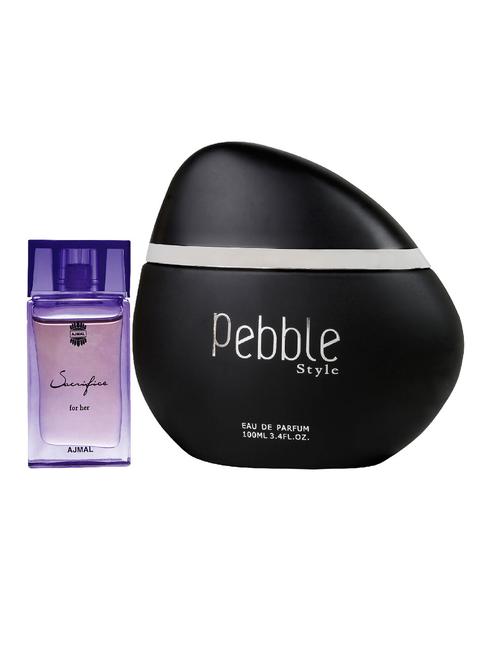 ajmal sacrifice for her cp 10ml for women and maryaj pebble style edp 100ml for men + 2 parfum testers free - 17150928 - Very Small Image - 1