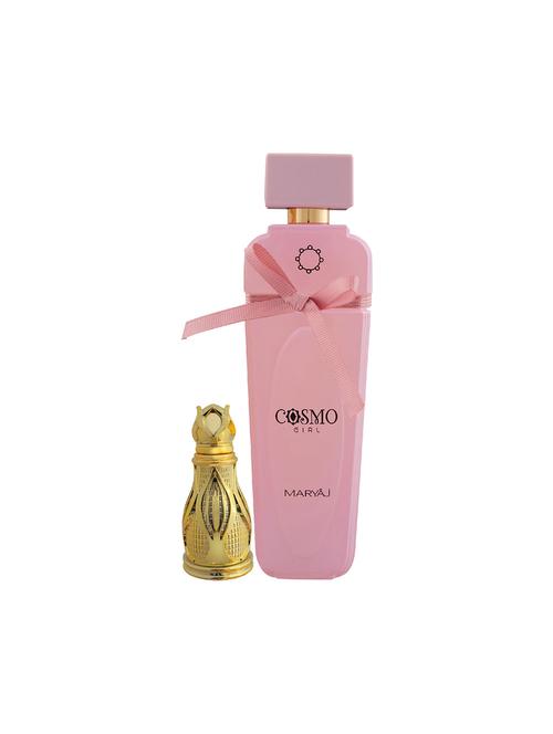 ajmal khofooq cp oudhy alcohol-free attar 18ml for unisex and maryaj cosmo girl edp 100ml for women + 2 parfum testers free - 17150944 - Very Small Image - 1