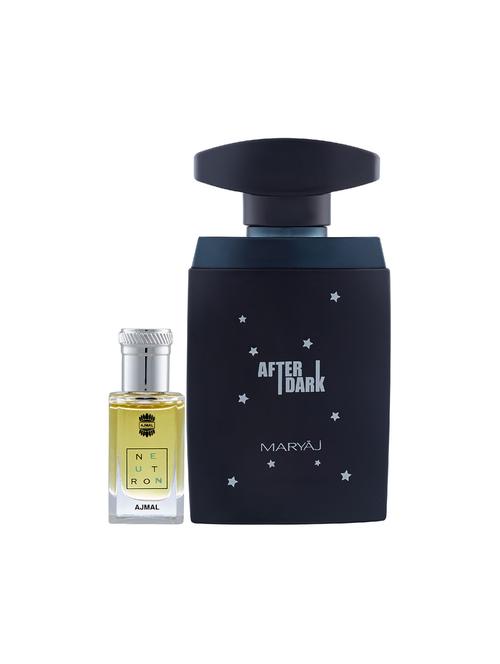 ajmal neutron cp alcohol-free attar 10ml for men and maryaj after dark edp 100ml for men + 2 parfum testers free - 17150964 - Very Small Image - 1