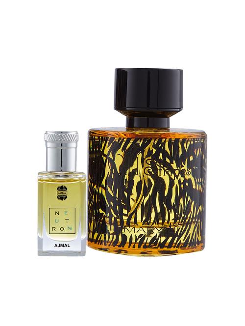 ajmal neutron cp alcohol-free attar 10ml for men and maryaj wild stripes edp 100ml for men + 2 parfum testers free - 17150968 - Very Small Image - 1
