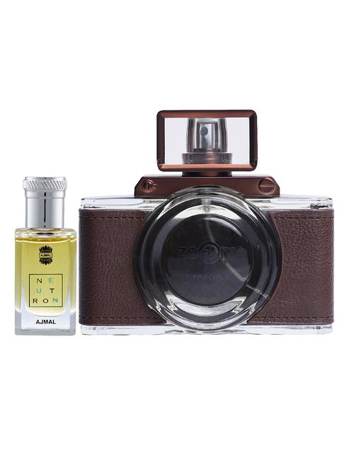 ajmal neutron cp alcohol-free attar 10ml for men and maryaj zoom pour homme edp 100ml for men + 2 parfum testers free - 17150979 - Very Small Image - 1