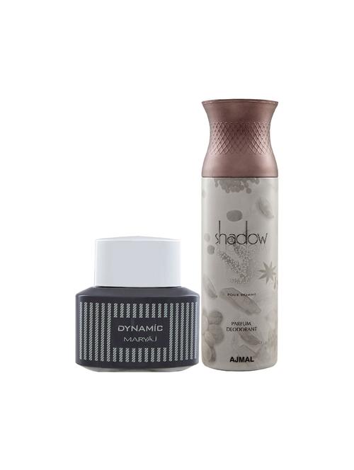 maryaj dynamic edp spicy 100ml for men and ajmal shadow homme deodorant 200ml for men + 2 parfum testers free - 17151033 - Very Small Image - 1