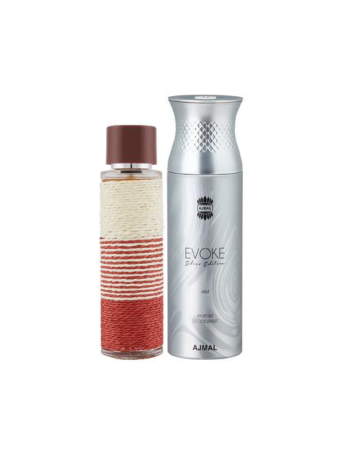 maryaj deuce homme edp 100ml for men and ajmal evoke silver edition him deodorant 200ml for men + 2 parfum testers free - 17151084 - Very Small Image - 1