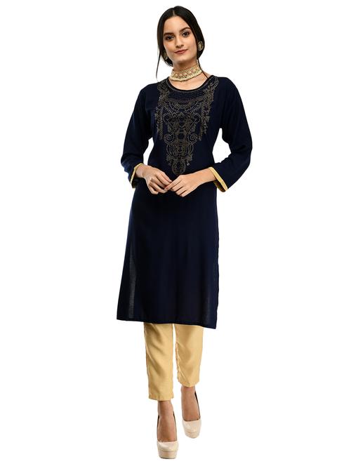 embellished straight kurta - 17151249 - Very Small Image - 1