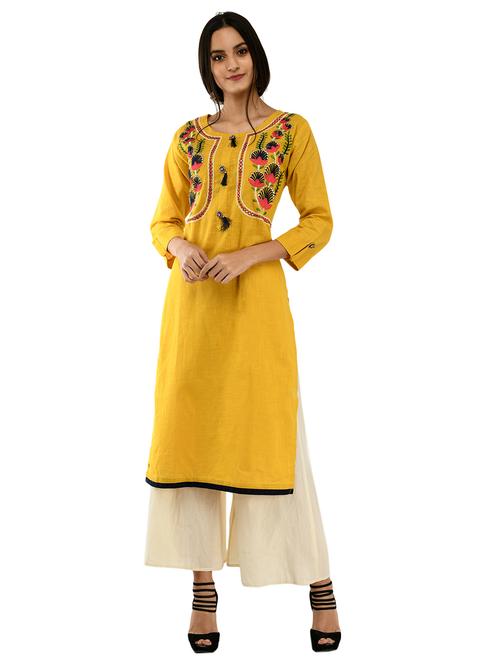 embroidered straight kurta - 17151250 - Very Small Image - 1