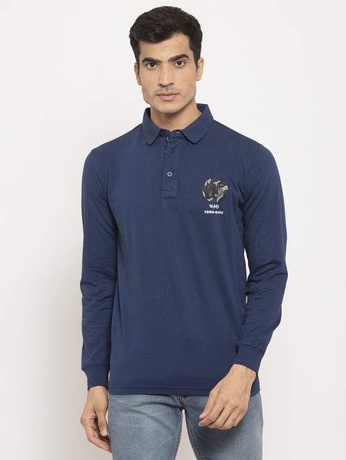 blue printed polo t-shirt - 17151584 - Very Small Image - 1